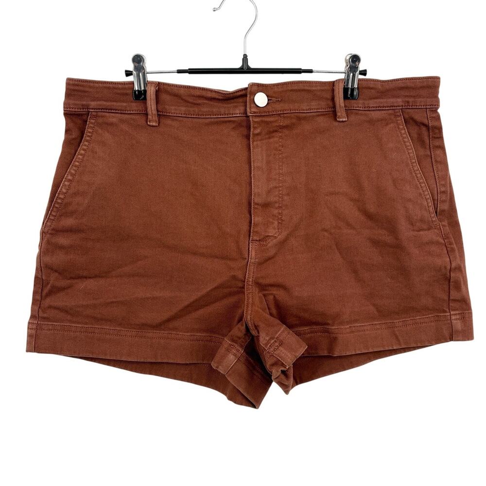 Everlane Size 16 The Cotton Twill‎ Jean Shorts Rust Brown Denim 2.5" Inseam